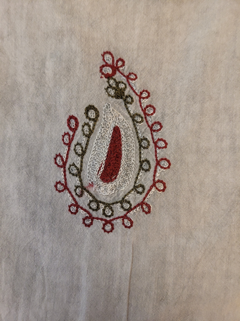 Bohemian Embroidered V-Neck Maxi Dress in Light Gray NWOT - Picture 5 of 8